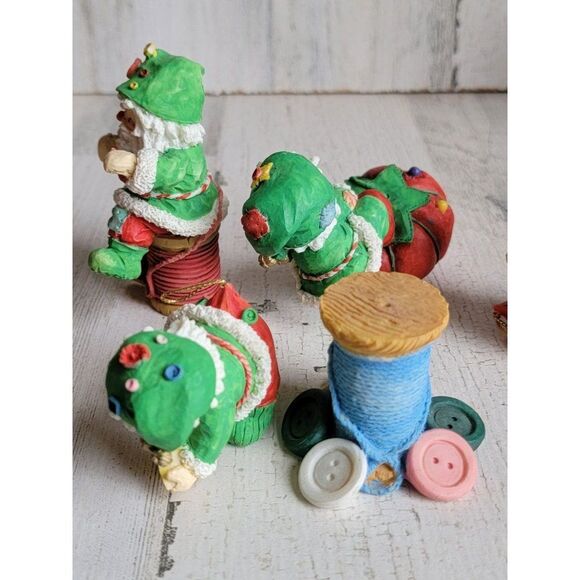 Enesco sewing pin needle thread Santa Claus figurine ornaments set Xmas 1983 - Picture 9 of 13